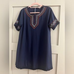 Navy Blue Shift Dress Sz L